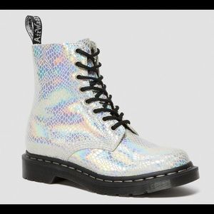 1460 PASCAL SNAKE METALLIC SUEDE BOOTS